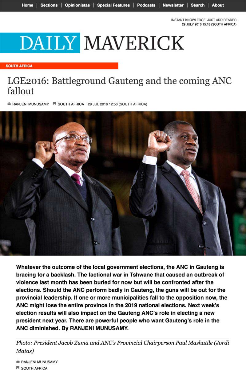 Daily Maverick: LGE2016: Battleground Gauteng and the coming ANC